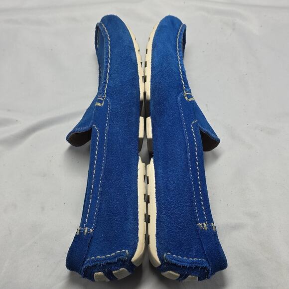 Florsheim Vintage Electric Blue Suede driving Elegant Loafers Mens 8.5 In Guc - Picture 11 of 16